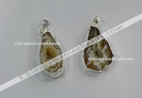 NGP3100 25*40mm - 30*50mm freeform druzy agate gemstone pendants