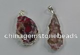 NGP3102 25*40mm - 30*50mm freeform druzy agate gemstone pendants