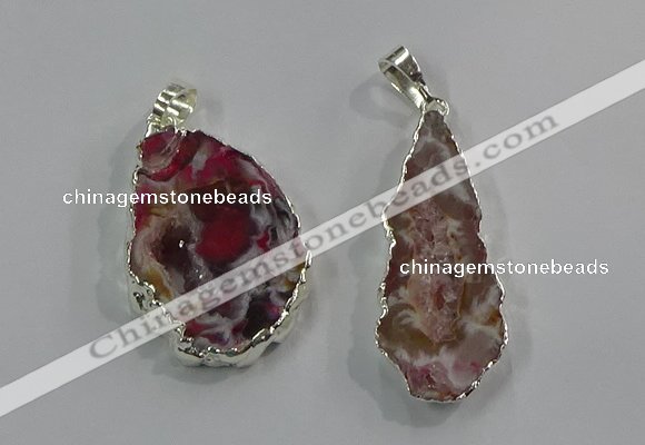 NGP3102 25*40mm - 30*50mm freeform druzy agate gemstone pendants