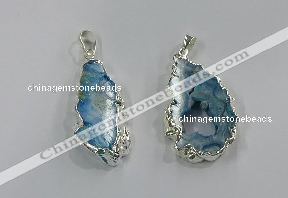 NGP3103 25*40mm - 30*50mm freeform druzy agate gemstone pendants