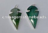 NGP3131 24*50mm - 26*55mm arrowhead agate gemstone pendants