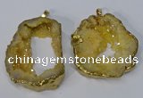 NGP3136 25*35mm - 40*50mm freeform plated druzy agate pendants