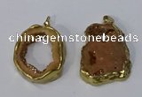 NGP3142 25*35mm - 40*50mm freeform plated druzy agate pendants