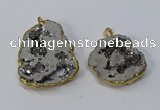 NGP3145 25*35mm - 40*50mm freeform plated druzy agate pendants