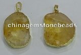 NGP3160 25*35mm - 30*40mm freeform citrine gemstone pendants