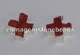 NGP3173 25*26mm - 27*28mm cross druzy agate pendants wholesale