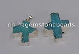 NGP3174 25*26mm - 27*28mm cross druzy agate pendants wholesale