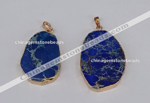 NGP3185 25*35mm - 35*45mm freeform sea sediment jasper pendants