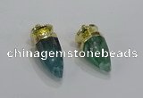 NGP3251 15*30mm - 18*35mm faceted bullet fluorite pendants