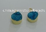 NGP3258 20mm - 22mm coin druzy agate pendants wholesale