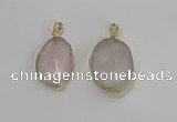 NGP3270 18*25mm - 30*35mm freeform rose quartz pendants