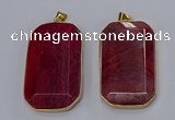 NGP3283 35*60mm octagonal agate gemstone pendants wholesale