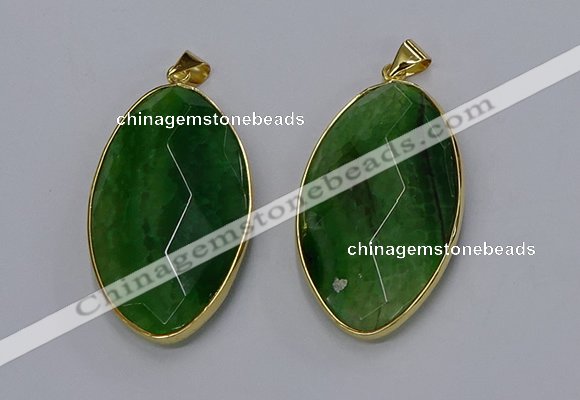 NGP3289 33*55mm faceted marquise agate gemstone pendants wholesale