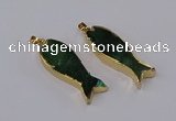 NGP3316 16*50mm - 18*52mm fish-shaped agate gemstone pendants