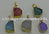 NGP3329 8*12mm - 15*20mm freeform druzy agate gemstone pendants