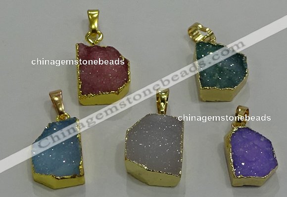 NGP3329 8*12mm - 15*20mm freeform druzy agate gemstone pendants