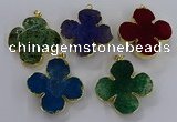 NGP3340 43*45mm - 45*47mm flower agate gemstone pendants