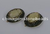 NGP3342 35*45mm oval druzy agate gemstone pendants wholesale