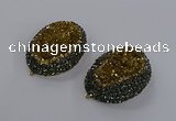 NGP3346 35*45mm oval druzy agate gemstone pendants wholesale