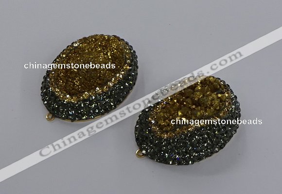 NGP3346 35*45mm oval druzy agate gemstone pendants wholesale