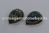NGP3351 35*45mm teardrop druzy agate gemstone pendants wholesale
