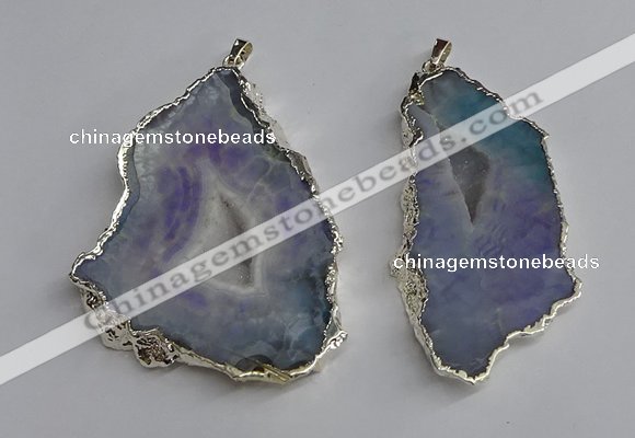 NGP3365 40*45mm - 45*60mm freeform druzy agate pendants