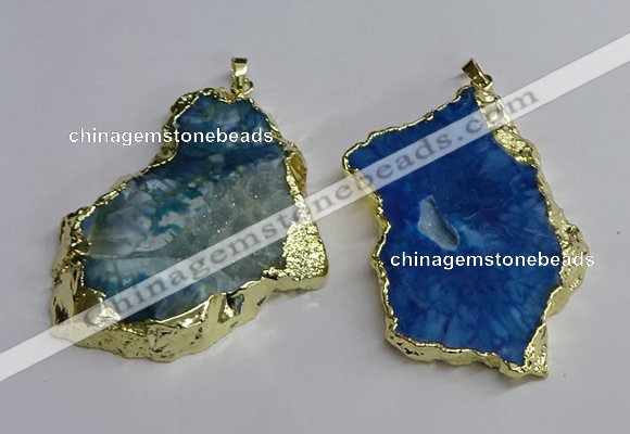 NGP3398 40*45mm - 45*60mm freeform druzy agate pendants