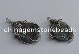 NGP3403 25*30mm - 30*35mm freeform plated druzy agate pendants