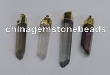 NGP3405 10*45mm - 12*55mm sticks plated quartz pendants wholesale