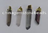 NGP3405 10*45mm - 12*55mm sticks plated quartz pendants wholesale