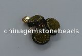 NGP3413 14mm - 16mm coin druzy agate gemstone pendants