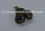 NGP3418 14mm - 16mm coin druzy agate gemstone pendants