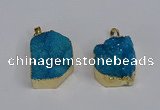 NGP3468 20*30mm - 25*35mm freeform druzy agate pendants wholesale