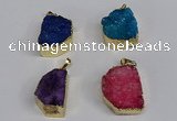 NGP3472 20*30mm - 25*35mm freeform druzy agate pendants wholesale