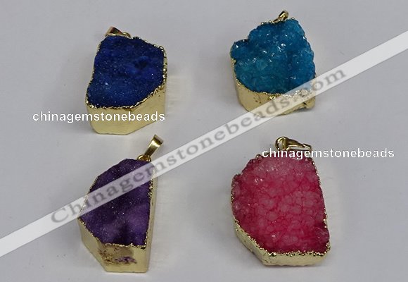 NGP3472 20*30mm - 25*35mm freeform druzy agate pendants wholesale