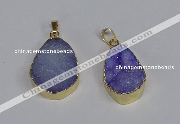 NGP3476 18*25mm - 20*30mm freeform druzy agate gemstone pendants