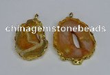 NGP3483 40*50mm - 50*65mm freeform druzy agate gemstone pendants