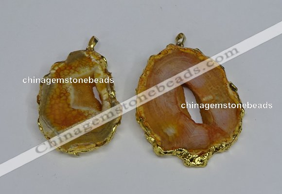 NGP3483 40*50mm - 50*65mm freeform druzy agate gemstone pendants