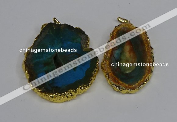 NGP3486 40*50mm - 50*65mm freeform druzy agate gemstone pendants