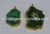 NGP3487 40*50mm - 50*65mm freeform druzy agate gemstone pendants