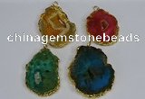 NGP3489 40*50mm - 50*65mm freeform druzy agate gemstone pendants