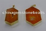 NGP3494 25*40mm - 30*45mm hexagon druzy agate pendants