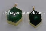 NGP3498 25*40mm - 30*45mm hexagon druzy agate pendants