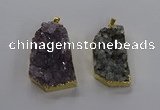 NGP3506 22*40mm - 30*45mm freeform druzy amethyst pendants