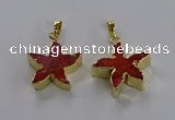 NGP3512 24*25mm starfish fossil coral pendants wholesale