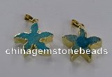 NGP3513 24*25mm starfish fossil coral pendants wholesale