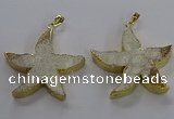 NGP3520 48*50mm starfish fossil coral pendants wholesale