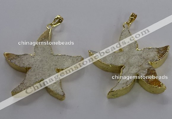 NGP3520 48*50mm starfish fossil coral pendants wholesale