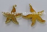 NGP3521 48*50mm starfish fossil coral pendants wholesale