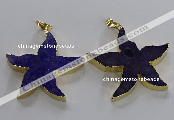 NGP3522 48*50mm starfish fossil coral pendants wholesale